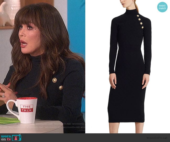 Mid-length dress with buttons by Balmain worn by Marie Osmond on The Talk