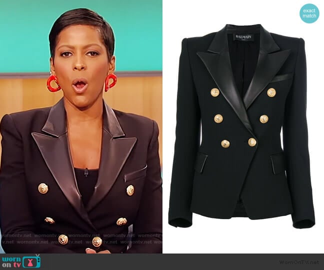 Button Embellished Blazer by Balmain worn by Tamron Hall on Tamron Hall Show