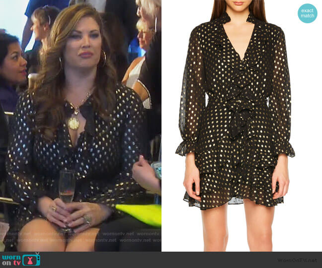 Metallic Dot Shirtdress by Bardot worn by Emily Simpson on The Real Housewives of Orange County
