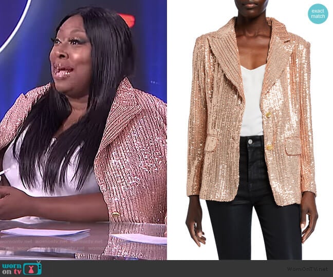 Sequin Two-Button Blazer by Berek worn by Loni Love on The Real