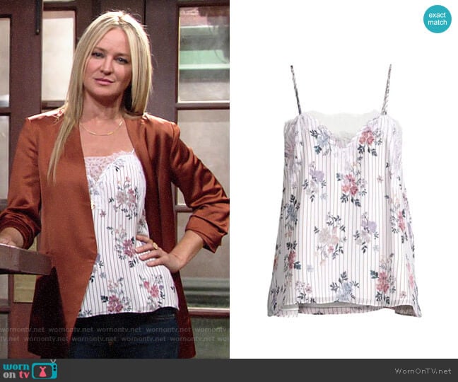 Cami NYC The Sweetheart Cami in Tea Party Floral worn by Sharon Newman (Sharon Case) on The Young and the Restless