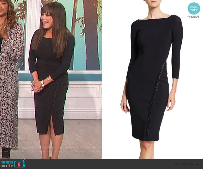 Long-Sleeve Hook-&-Eye Dress by Chiara Boni La Petite Robe worn by Marie Osmond on The Talk