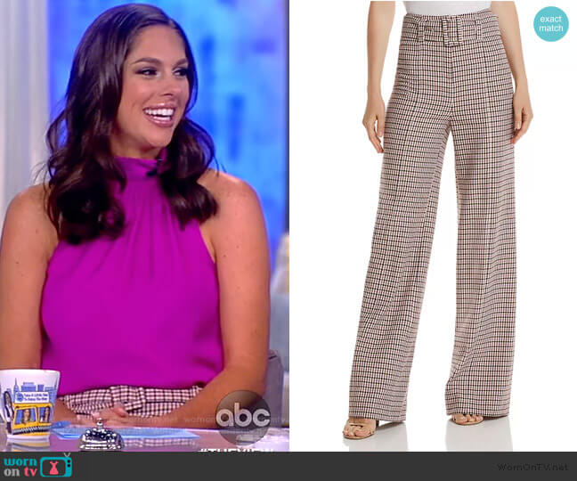 Eliza Wide-Leg Plaid Pants by Cinq a Sept worn by Abby Huntsman on The View