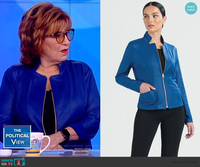 Liquid Leather Slit Pocket Jacket by Clara Sunwoo worn by Joy Behar on The View