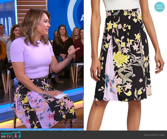 Opal Box Pleat Skirt by Diane von Furstenberg worn by Ginger Zee on Good Morning America