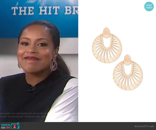 Didi Sunburst Earrings by Kendra Scott worn by Sheinelle Jones on Today