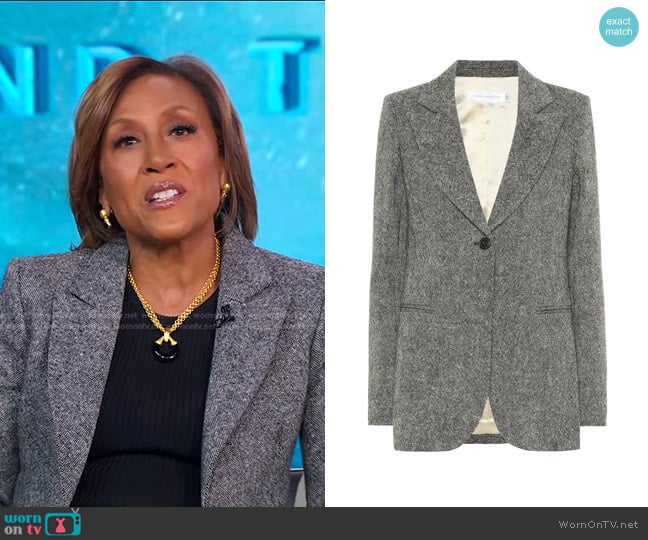 Donegal Tweed Blazer by Victoria Beckham worn by Robin Roberts on Good Morning America