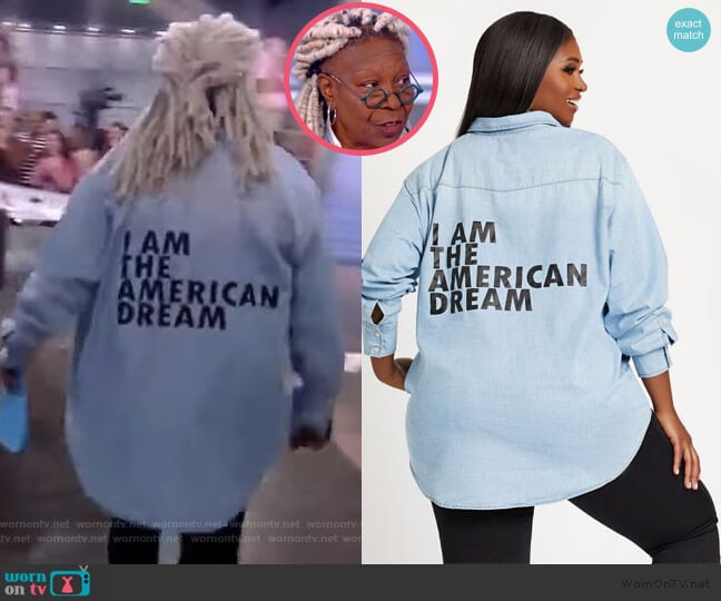 American Dream Denim Top by Dubgee by Whoopi worn by Whoopi Goldberg on The View