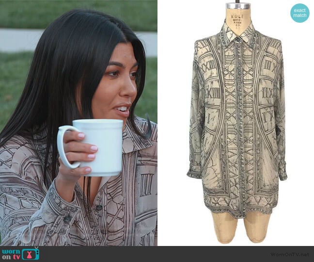 Zodiac Blouse by Emanuel Ungaro worn by Kourtney Kardashian on Keeping Up with the Kardashians