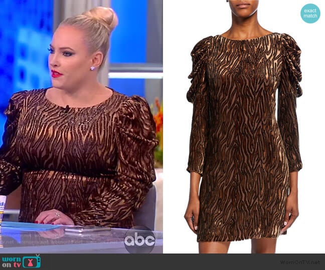 Alex Bateau-Neck Ruched Dress by Elie Tahari worn by Meghan McCain on The View