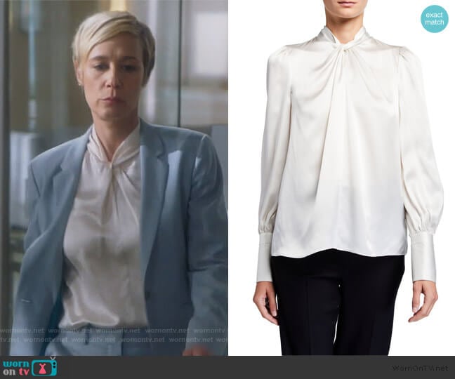 Bali Twist-Neck Silk Shirt by Elie Tahari worn by Bonnie Winterbottom (Liza Weil) on How to Get Away with Murder