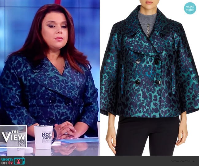 Edna Leopard Jacquard Jacket by Elie Tahari worn by Ana Navarro on The View