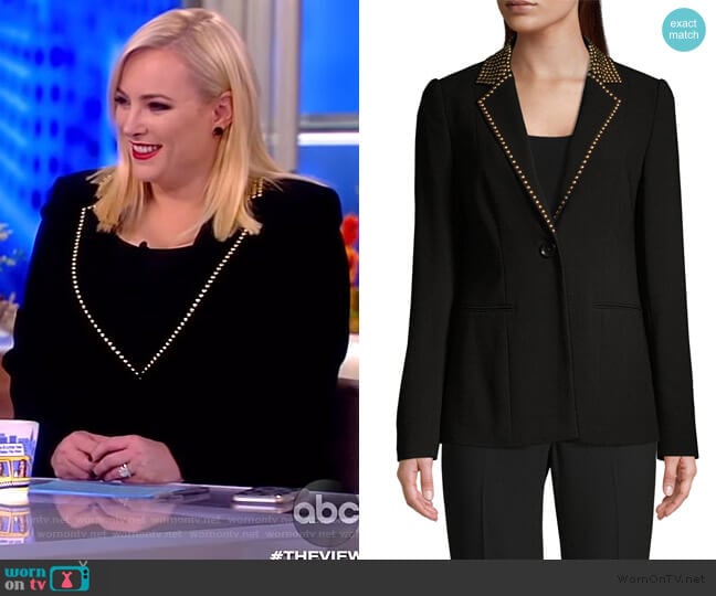 Stella Studded-Lapel Blazer by Elie Tahari worn by Meghan McCain on The View