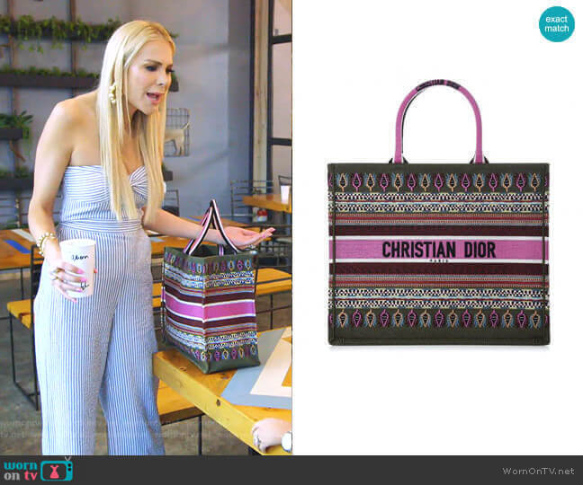 Embroidered Book Tote Bag by Christian Dior worn by Kameron Westcott on The Real Housewives of Dallas