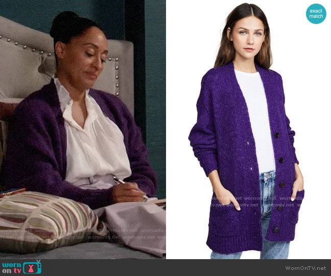 Etoile Isabel Marant Scott Cardigan worn by Rainbow Johnson (Tracee Ellis Ross) on Black-ish