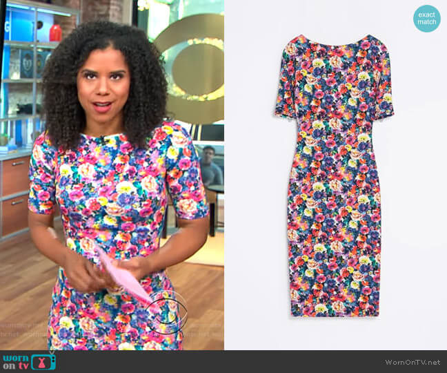 Floral Printed Dress by Zara worn by Adriana Diaz on CBS This Morning worn by Adriana Diaz on CBS Mornings