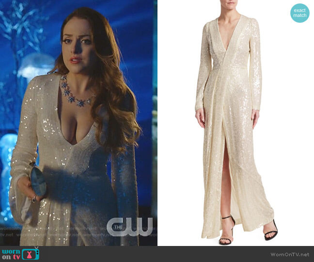 Moonlight Sequin Gown by Galvan worn by Fallon Carrington (Elizabeth Gillies) on Dynasty