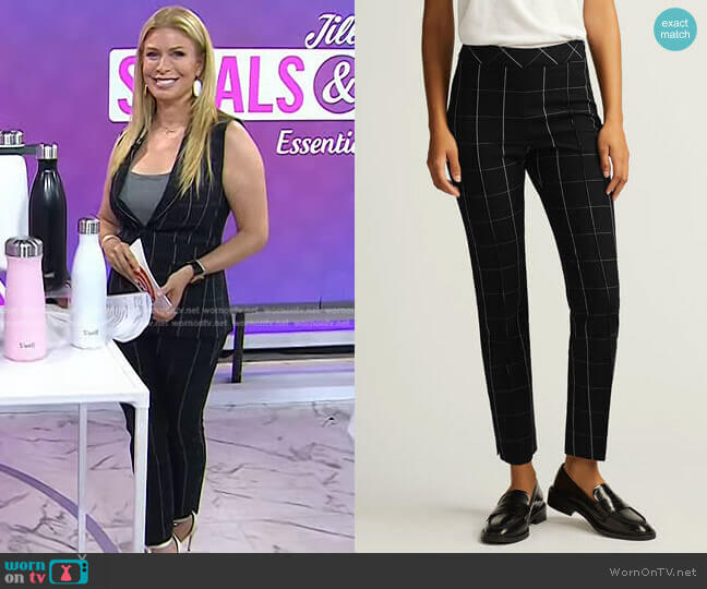 Argent Grid Plaid Slim Ankle Pant worn by Jill Martin on Today