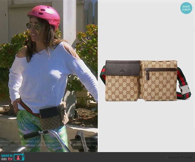 GG Canvas Belt Bag by Gucci worn by Kelly Dodd on The Real Housewives of Orange County