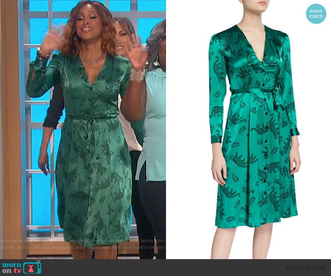 Lauren Button-Down Long-Sleeve Dress by HVN worn by Eve on The Talk