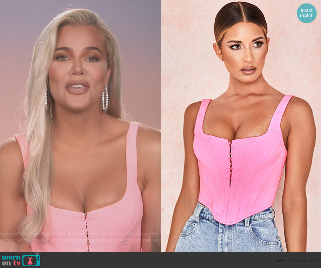WornOnTV: Khloe's pink corset top on Keeping Up with Kardashians | Kardashian | Clothes and Wardrobe from TV