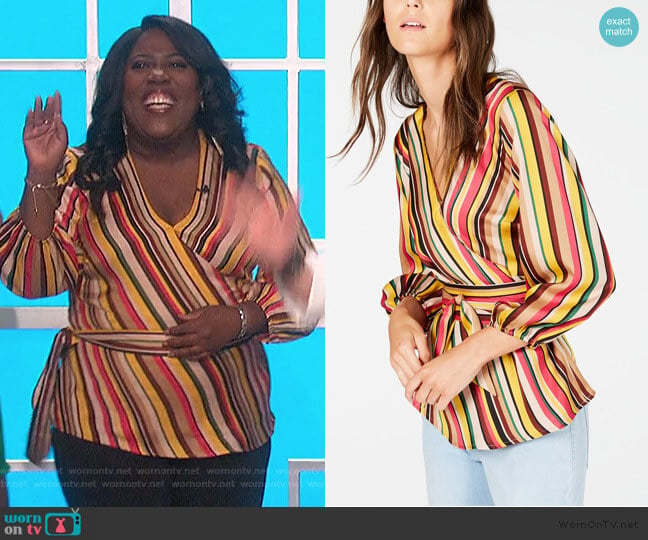 WornOnTV: Sheryl’s striped wrap top on The Talk | Sheryl Underwood ...