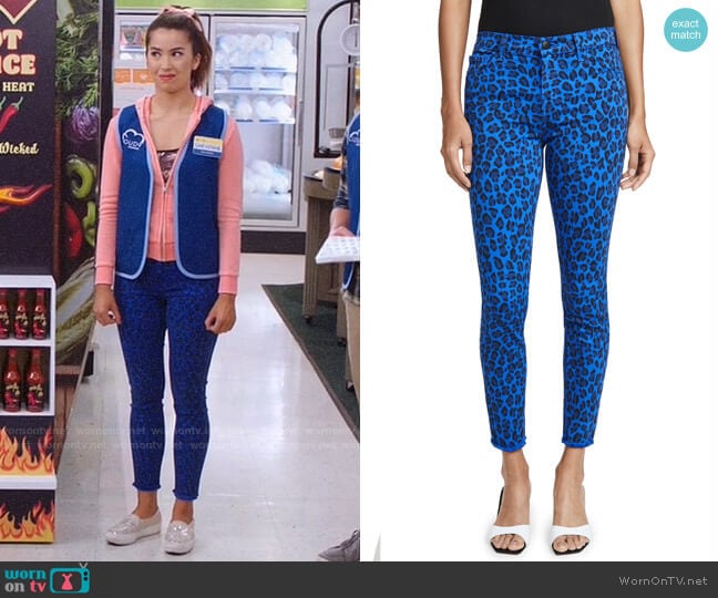 J Brand 835 Mid Rise Crop Skinny Jeans in Royal Jaguar worn by Cheyenne (Nichole Bloom) on Superstore