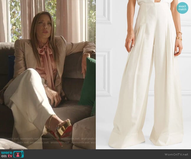 Arcello Pleated Wide-Leg Pants by Jacquemus worn by Dominique Deveraux (Michael Michele) on Dynasty