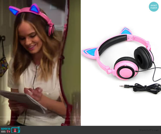 Cat Ear Headphones with Glowing Lights by Jenserta worn by Patty Bladell (Debby Ryan) on Insatiable