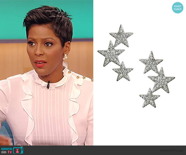 Star Cluster Earrings by Jennifer Miller worn by Tamron Hall on Tamron Hall Show