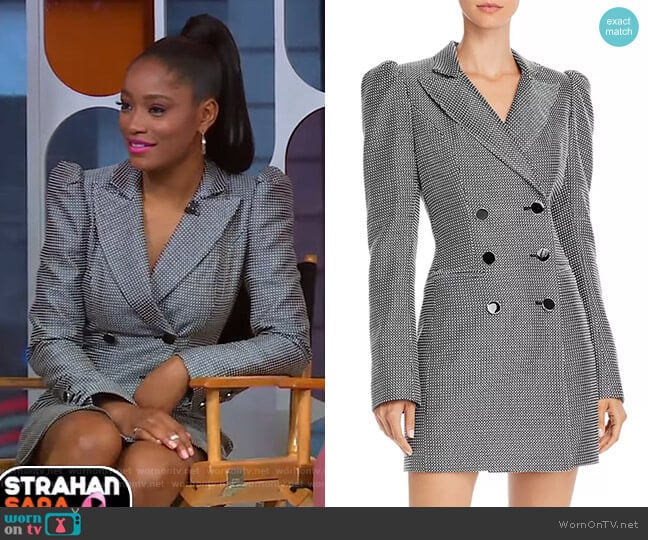 Checkered Tuxedo Dress by Jill Jill Stuart worn by Keke Palmer on Good Morning America