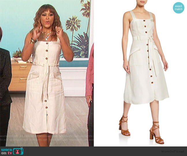 Bourey Linen Utility Midi Dress by Joie worn by Eve on The Talk