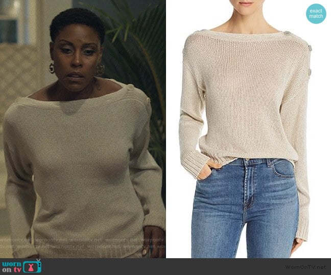 Burrell Button-Detail Sweater by Joie worn by Lynn Stewart (Christine Adams) on Black Lightning