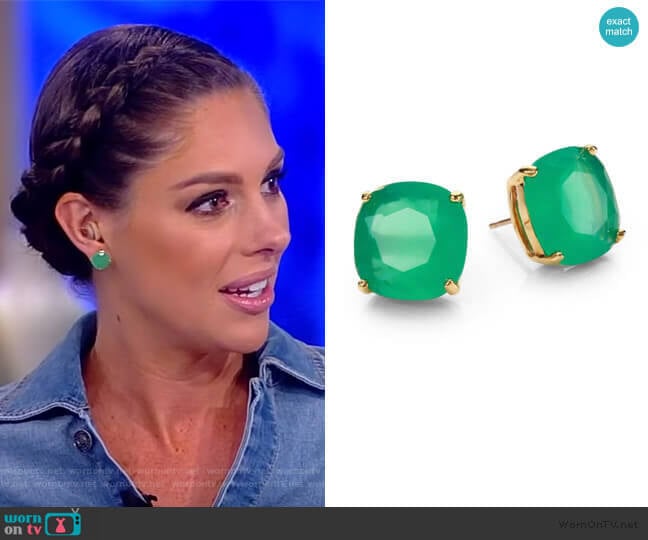 Small Square Stud Earrings by Kate Spade worn by Abby Huntsman on The View