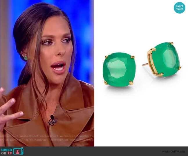 Small Square Stud Earrings by Kate Spade worn by Abby Huntsman on The View