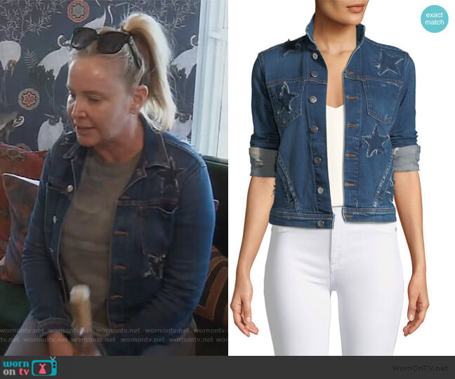 Celine Button-Down Denim Jacket by L'Agence worn by Shannon Beador on The Real Housewives of Orange County