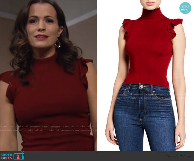 Alice + Olivia Lamara Top worn by Chelsea Lawson (Melissa Claire Egan) on The Young & the Restless