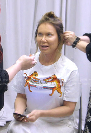 LeeAnne’s white tiger print tee on The Real Housewives of Dallas