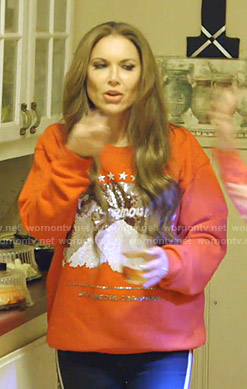 LeeAnne’s red Paramount graphic print sweatshirt on The Real Housewives of Dallas