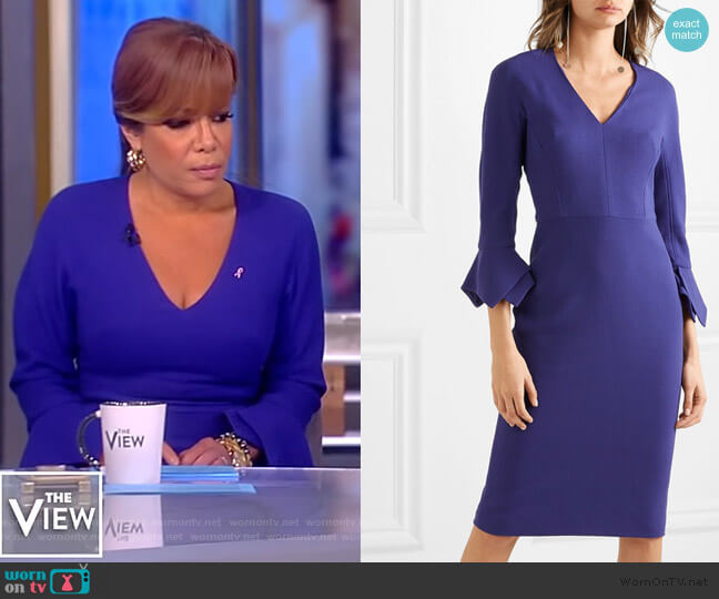 Wool-blend Dress by Lela Rose worn by Sunny Hostin  on The View
