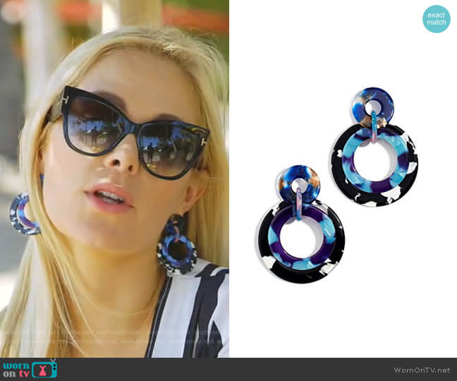 Banded Hoop Earrings by Lele Sadoughi worn by Kameron Westcott on The Real Housewives of Dallas