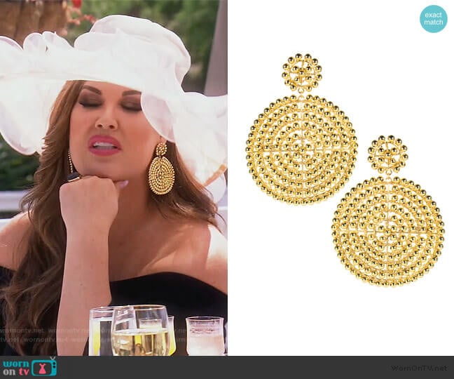 Disk Earrings by Lisi Lerch worn by Emily Simpson on The Real Housewives of Orange County