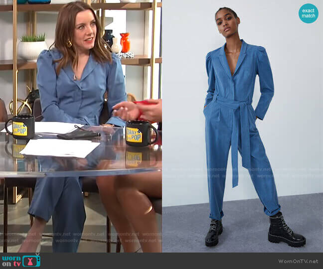 Long Belted Jumpsuit by Zara worn by Melanie Bromley on E! News