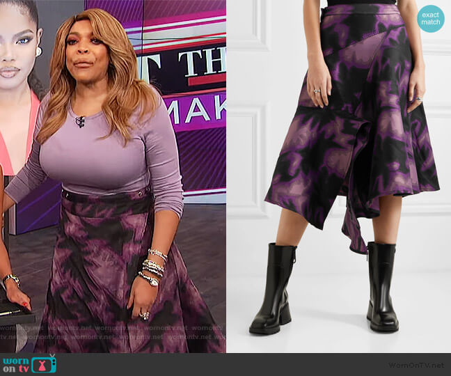 Tie Dye Wrap Skirt by Marques' Almeida worn by Wendy Williams on The Wendy Williams Show