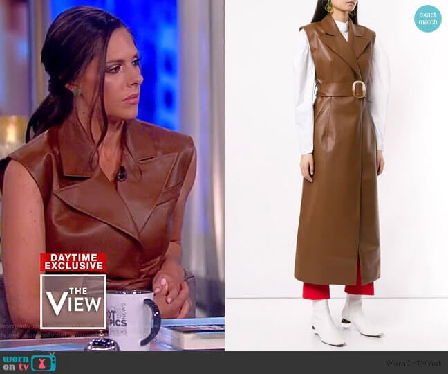 Belted Longline Vest by Materiel worn by Abby Huntsman on The View