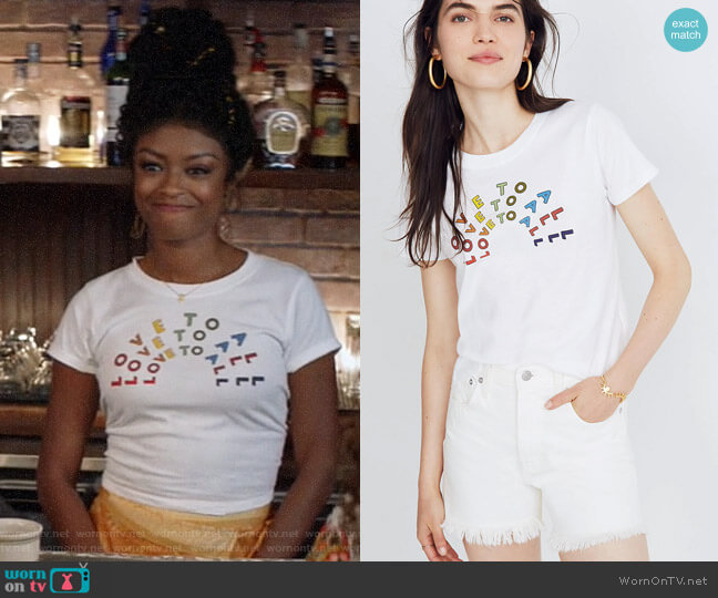 Madewell x Human Rights Campaign Love to All Pride Tee worn by Ali Finer (Javicia Leslie) on God Friended Me