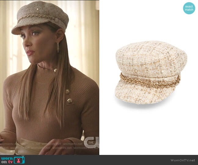 Abby Shiny Tweed Baker Boy Cap by Maison Michel  worn by Dominique Deveraux (Michael Michele) on Dynasty