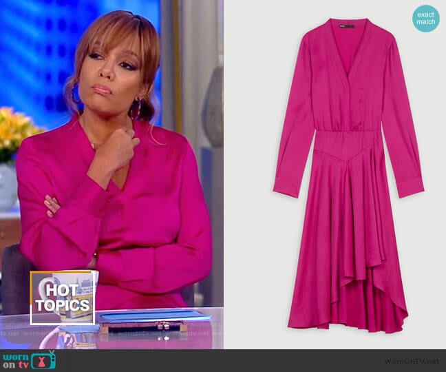 WornOnTV: Sunny’s pink asymmetric satin dress on The View | Sunny ...