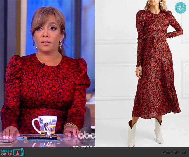 Ravie Floral Print Dress by Maje worn by Sunny Hostin on The View