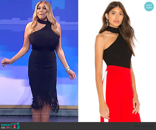Ribbed Mockneck Top by Marled x Olivia Culpo worn by Wendy Williams on The Wendy Williams Show